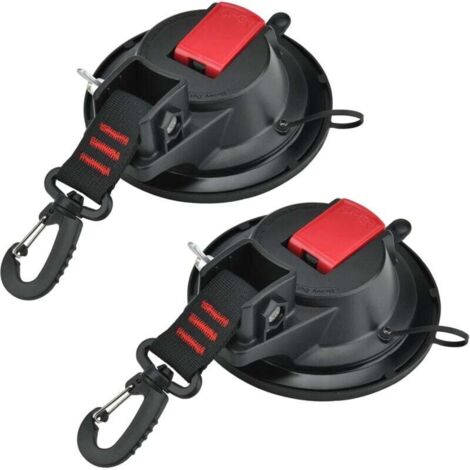 2 Pièces Ancre à Ventouse avec Fixation du Crochet d'Arrimage, Crochets de Fixation en Camping, Crochet de Fixation de Ventouse Auvent pour Tentes Latéral de Voiture Accessoire de Bâche de Camping