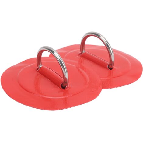 2 pièces Anneau D en PVC pour Bateau, Boucle d'Amarrage Gonflable, Fixation Marine en Acier Inoxydable Rouge