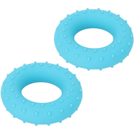 2 pièces Anneau d'Exercice Doigt en Silicone Type O - Renforceur Prise Main 40lb Bleu pour Récupération Musculaire