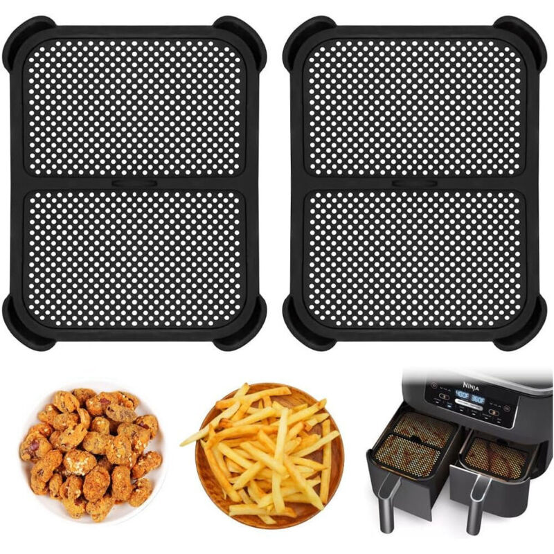 Sinbinta - 2 Pièces Anti-éclaboussures Accessoires pour Air Fryer Ninja, Reusable Silicone Air Fryer Accessoires Compatible avec Ninja AF400 AF451