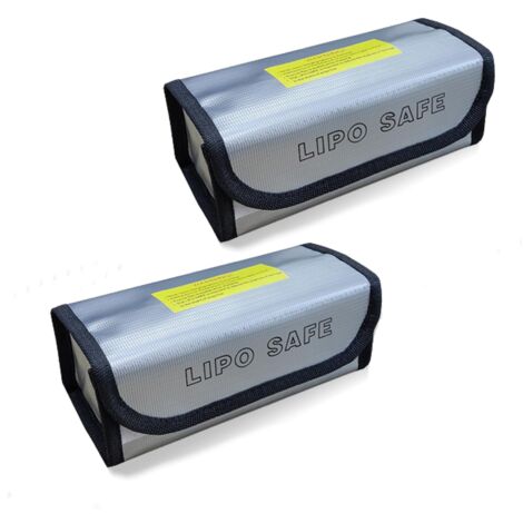 2 Pièces Antidéflagrant Sac Ignifuge Sac Batterie Sac  Sac Anti-Déflagrant Sac Batterie Sac de Sécurité de Batterie Convient à Tous Les Types de Protection de Batterie