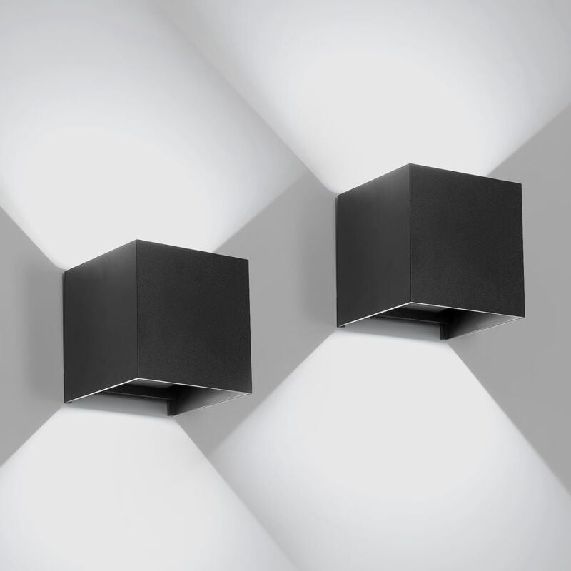 2 pièces Applique Murale led Exterieur Appliques Murales Interieures avec Angle Réglable éclairage mural d'extérieur, Etanche IP65 Lampe Murale