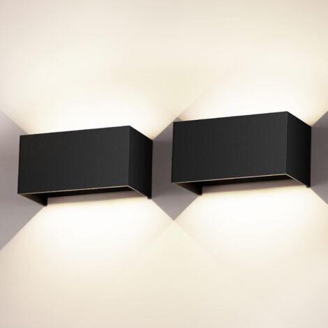 2 Pièces Applique Murale LED, 24W, 4000K, Angle Réglable, Aluminium, IP65, Intérieur Extérieur