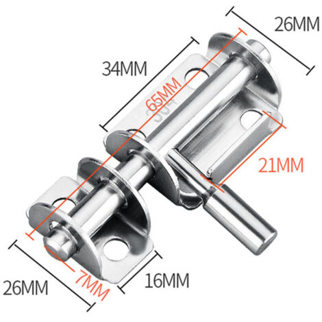 (2 pièces, argent) serrures de porte en acier inoxydable avec vis, boulons coulissants pour salle de bain, toilettes, jardin, abri