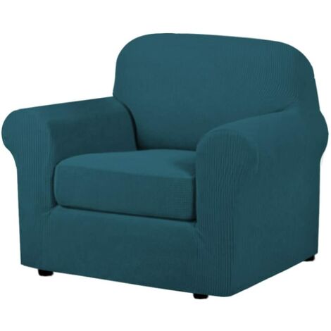 2-Pieces Armchair Cover Chair Slipcovers with Arms Furniture Protector Cover Fit Armchair Width Up to 48 Inch, Jacquard Spandex Couch Covers Armchair Slipcover - Deep Teal, Chair