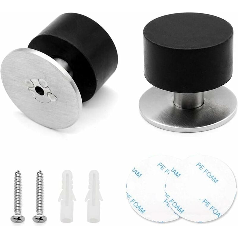 Csparkv - 2 Pièces Arret de Porte Sol Butée de Port Solide & Pratique Butoirs de Porte Protection de Portes et Murs, avec Vis, Adhésives