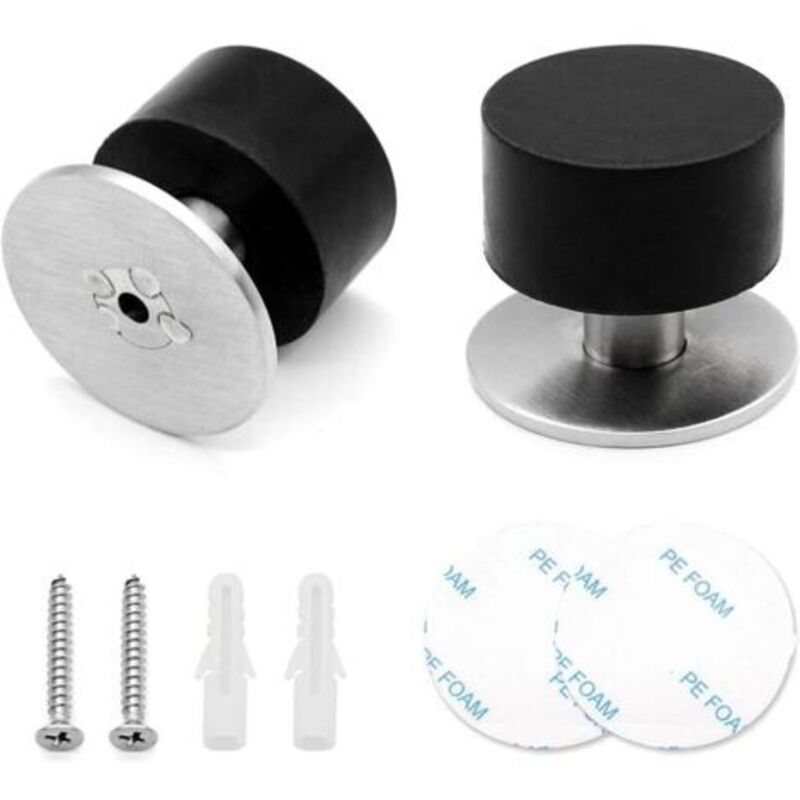 Csparkv - 2 Pièces Arret de Porte Sol Butée de Port Solide & Pratique Butoirs de Porte Protection de Portes et Murs, avec Vis, Adhésives
