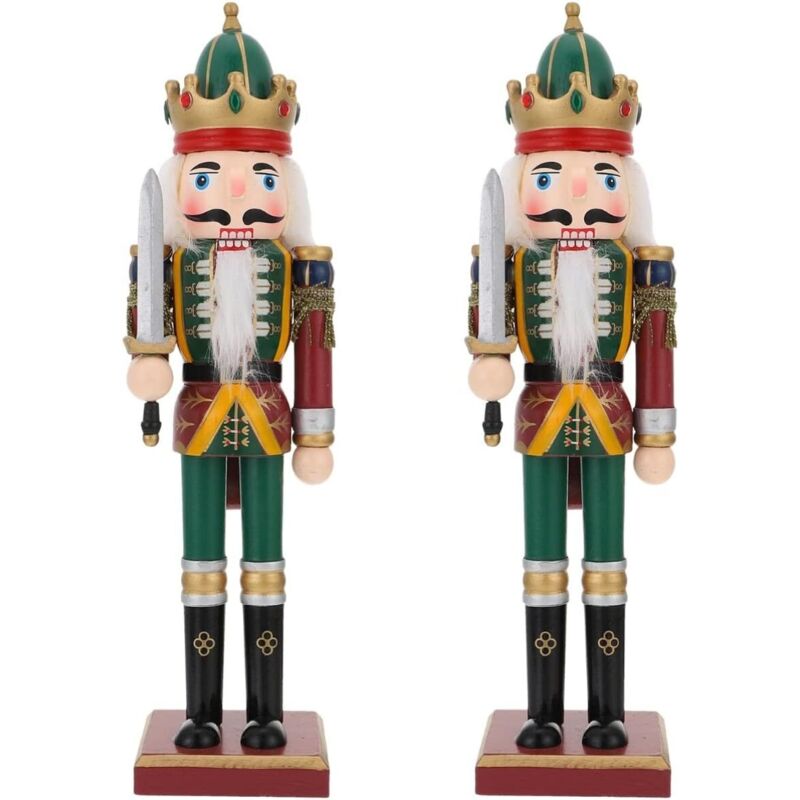 2 pièces Artisanat Figurines debout Cadeaux Tambour Table Maison Fête Pain d'épice Thème À l'intérieur Boulanger Bois Décorations de Noël Poupée :