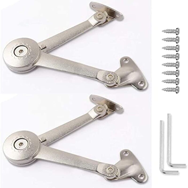 2 Pièces Ascenseur Réglable de Charnière de Support, Charnières de Support de Couvercle en Alliage de Zinc, Charnières de Support de Couvercle, Porte