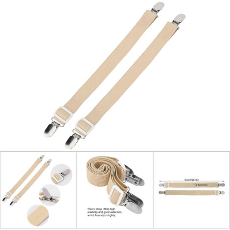 2 Pièces Attaches de Housse de Couette Anti-Dérapantes, Fixations pour Matelas (Kaki)