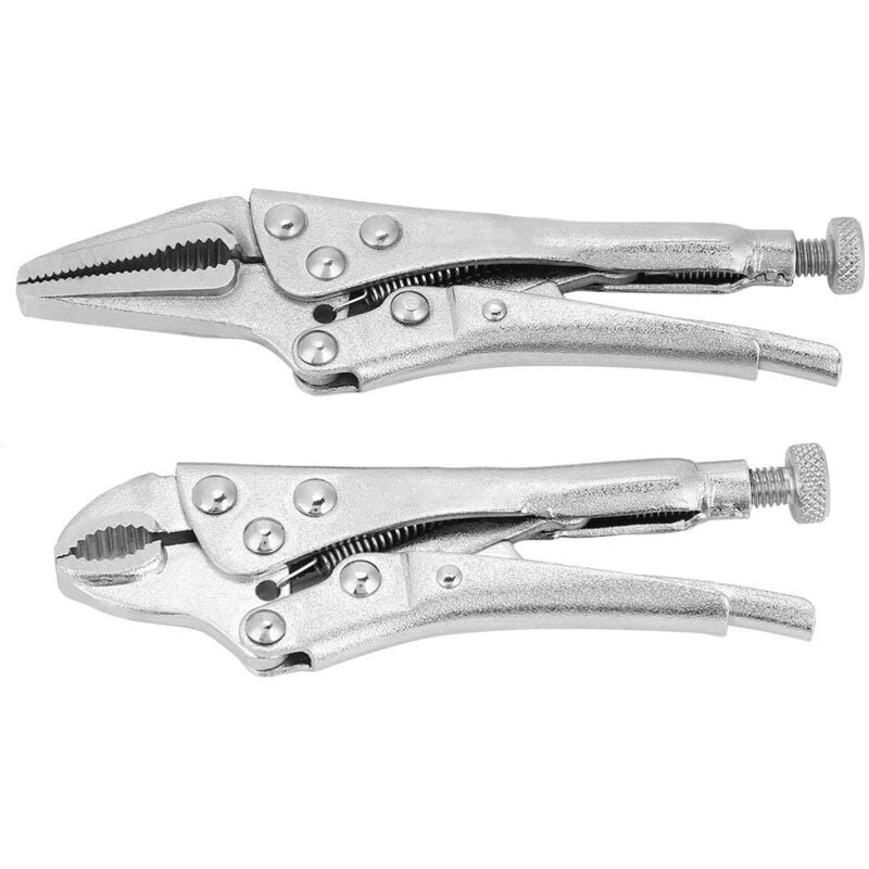 Jeffergarden - 2pcs Bouche au Sol Droite , Pinces et tenailles Pinces multiprise Mors Serrure Étau Poignée Pinces de Verrouillage Outil à Main pour