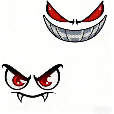 2 Pièces Autocollants Yeux Réfléchissants pour Robot Tondeuse - Stickers PVC Visage pour Tondeuse, Moto et Casque - Autocollants Sécurité Nuit et Jour - Faciles à Appliquer