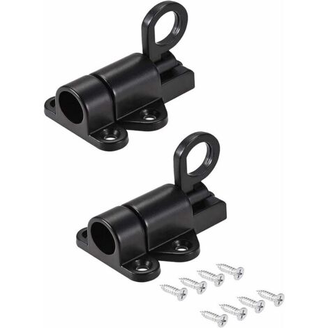 2 Pièces Automatique Verrou Porte,Alliage D'Aluminium Boulon Ressort,Verrou de écurité pour Porte,Aluminium Verrou Porte,Avec 8 Vis, Convient Aux Fenêtres, Portes en Bois, Portes D'armoires