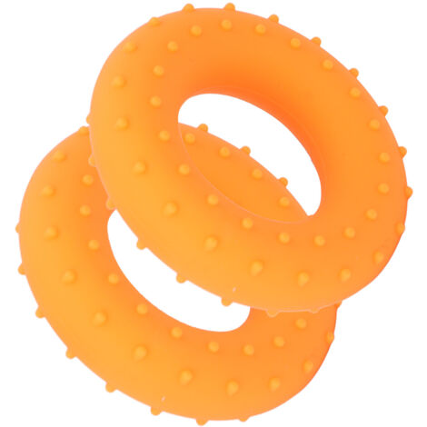 2 Pièces Bague de Renforcement Doigt en Silicone, Exercice Prise Main 50lb Orange, Accessoire Fitness et Musculation
