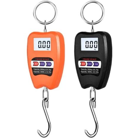 2 Pièces Balance Suspendue Numérique 200 Kg sans Batterie Mini Balance Portable avec Écran LCD et Pêche Pesée Industrielle Précise pour Bagages et Usage Bateau