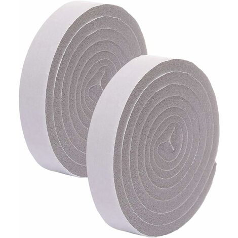 2 Pièces Bande Joint D'étanchéité en Mousse Anti-bruit pour Porte Auto-adhésif Anticollision Joint D'étanchéité Porte pour Portes, Fenêtres, Vestiaire, Réfrigérateur, Portes Placards—Gris