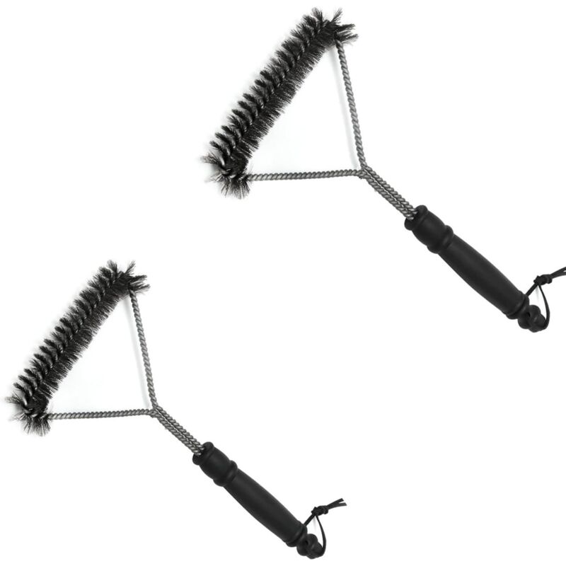 Image of ZVD - 2 Pieces Barbecue Brush, Grill Cleaning Brush, Cooking Grill Brush, Charcoal, Grill, Stainless Steel Bristle, Grill Cleaning Accessories(30cmX