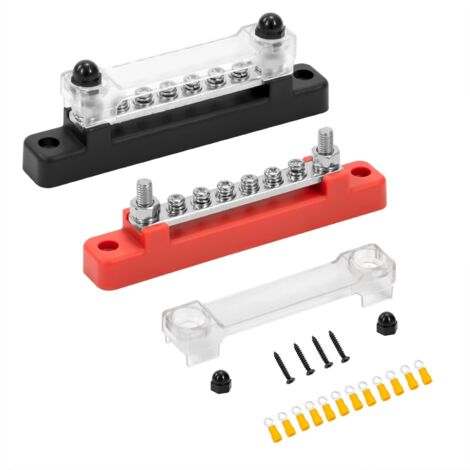 2 Pièces Barre De Distribution 150A DC 12V-48V Avec Couvercle Protection Et Vis M4 Pour Voiture Bateau