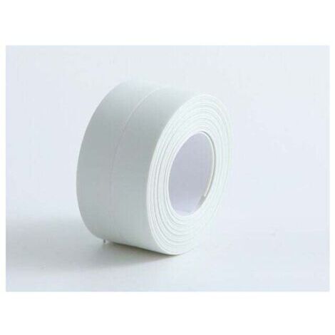 (2 pièces blanches) Plinthe flexible - bande de finition pour cuisine et salle de bain 22 mm 3,2 m, joint autocollant, bande de feuillure flexible, bande d'étanchéité