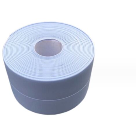 (2 pièces Bleu)Plinthe souple - Bande d'extrémité pour cuisine et salle de bain 38 mm 3,2 m, joint auto-adhésif, bande pliante flexible, joint d'étanchéité