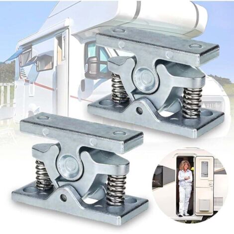 2 Pièces Bloc Porte Caravane, Alliage Zinc Arret de Porte, Caravane Camping Car Accessoires, Bloque Porte à Ressort pour Jardin, Mobilhome, Chambre, Salon, Garage