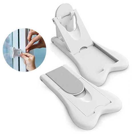 2 pièces Bloqueur de Porte Coulissante Verrouillage de Sécurité pour Bébé Bloqueur de Fenêtre Verrous de Placard de Sécurité Bloqueur de Fenêtre pour Enfant Sans Perçage Facile à Utiliser