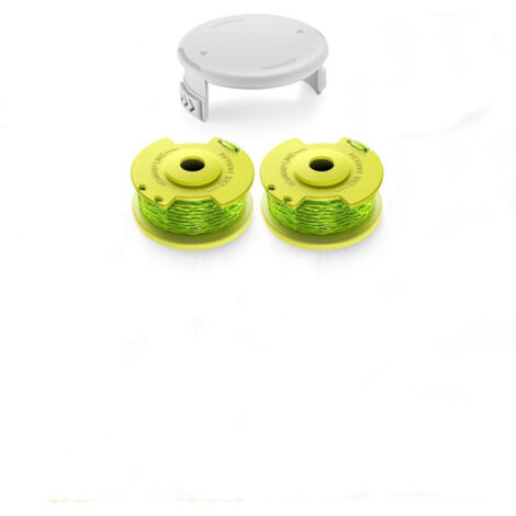 2 Pièces Bobines Fil pour Coupe Bordures Ryobi (AC80RL3) avec 1 Pièces Capuchons