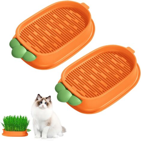 2 pièces Boîte à herbe à chat hydroponique avec 10 sacs de semences, plastique confortable pour chat, bac à germes d'herbe à chat pour