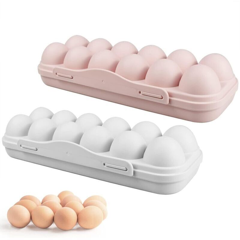2 Pièces Boite a Oeuf Boite a Oeufs en Plastique avec Couvercle Boite Oeuf avec 12 Espaces Rangement Oeufs Convient pour Réfrigérateur,