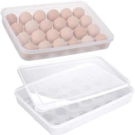 2 Pièces Boite a Oeufs en Plastique, Bote Rangement d'oeufs, Boite Rangement d'oeufs Cuisine, pour Carte Conception Distributeur d'oeufs antidérapant, 24 Grille