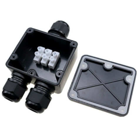 2 Pièces Boîte de Jonction étanche IP68, Boite de Derivation Etanche Exterieur, Boîtier de Connecteur de Câble 3 Voies Connexions pour Câble Ø5mm-9mm, B