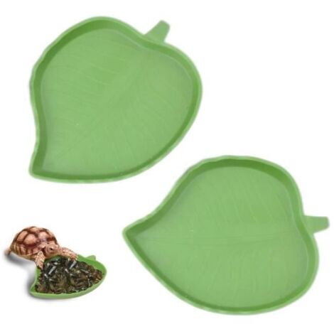 2 pièces Bol D'Alimentation Pour Reptiles, Accessoires Pour Tortues, Nourriture Pour Bol Pour Reptiles En Feuilles, yd