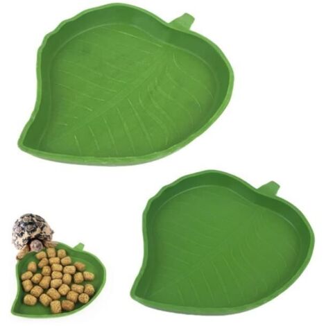 2 Pièces Bol d'eau de Nourriture pour Reptiles Abreuvoir Tortue Plat de Reptile, Pour Maison De Tortue, Bol D'Eau Pour (Vert)