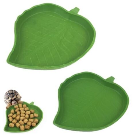 2 Pièces Bol d'eau de Nourriture pour Reptiles Abreuvoir Tortue Plat de Reptile, pour Maison De Tortue, Bol d'eau Reptiles(Vert)
