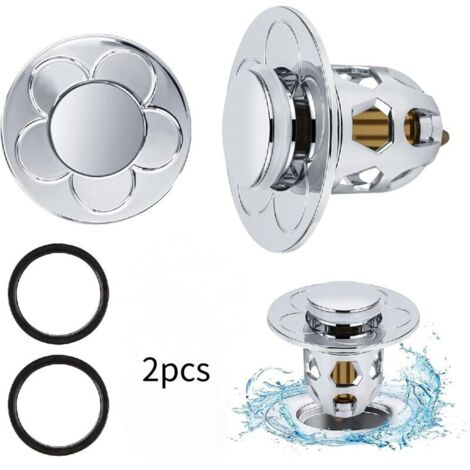 2 Pièces Bonde de Lavabo Universel Pop Up,Bonde de Lavabo Pop-Up avec Filtre Anti-Clogging,Flitre de Vidange Anti-Bloqué,Bouchon Baignoire pour Lavabo Cuisine,Flitre Cheveux-Orifice