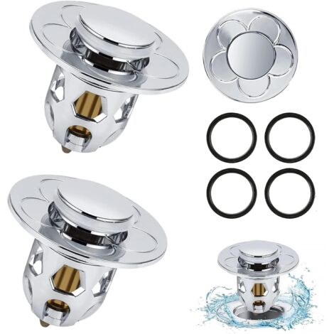 2 Pièces Bonde Lavabo Universel, Bonde de Lavabo Pop-Up avec Filtre Anti-Clogging, pour Baignoire, Cuisine, lavabo (Orifice de vidange 34-40mm)