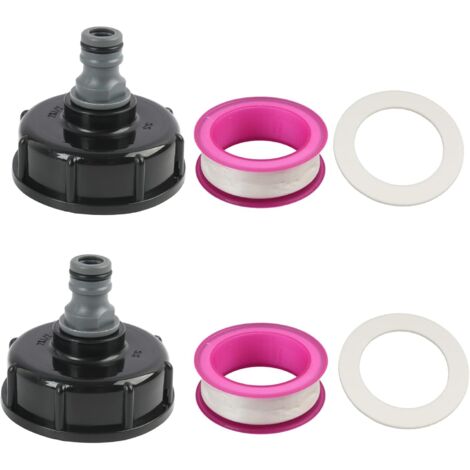 2 Pièces Bouchon Cuve, Filetage S60x6, Sortie 1/2 Pouce, Adaptateur IBC, Pour Arrosage Jardin