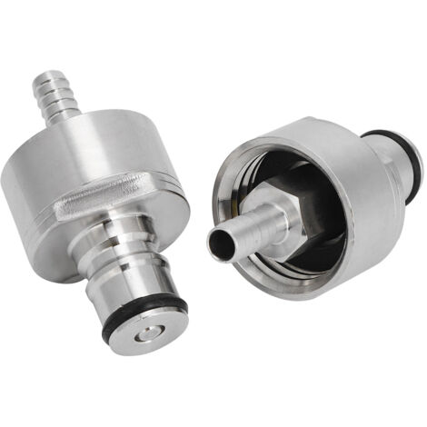 2 Pièces Bouchon de Carbonatation en Acier Inoxydable avec Embout Barbelé 5/16 pouces, Type Ball Lock pour Bouteilles PET de Boissons Gazeuses