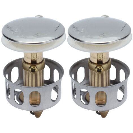 2 Pièces Bouchon D'évier de Salle de Bain, Crépine de Vidange D'évier Anti-colmatage Filtre de Vidange de Noyau de Ressort de Rebond Pop Up Bouchon de Vidange