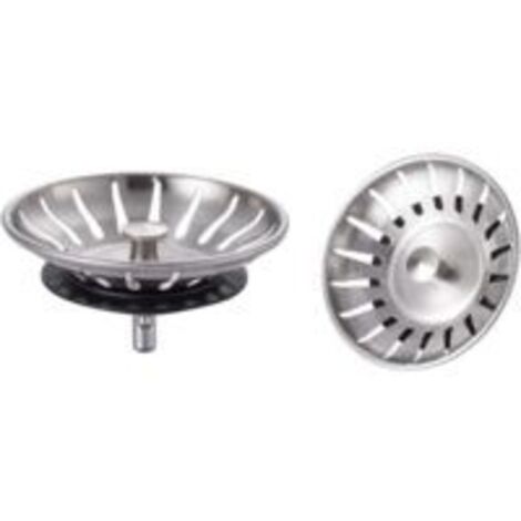 2 Pièces Bouchon Evier Cuisine INOX - Filtre Evier Universel (Dia: 78MM), Bonde Evier avec 18 Fentes, Grille Evier Antiblocage, Panier pour Evier Vidange Rapide