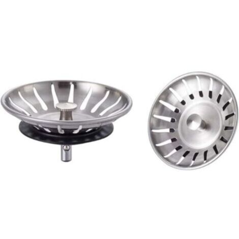 2 Pièces Bouchon Evier Cuisine INOX - Filtre Evier Universel (Dia: 78MM), Bonde Evier avec 18 Fentes, Grille Evier Antiblocage, Panier pour Evier Vidange Rapide