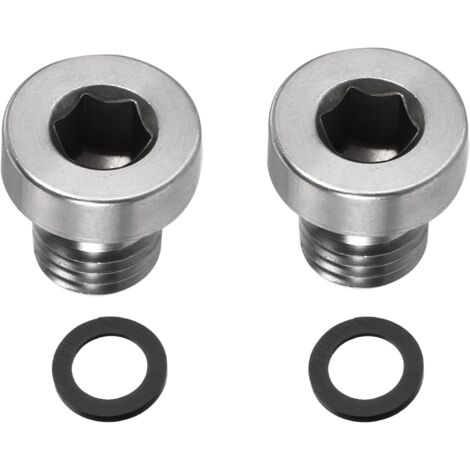2 Pièces Bouchon Tuyau M8 x 1 en Acier Inoxydable, Raccord à Empreinte Hexagonale Interne  Accessoires Tuyauterie, Idéal pour Terminer les Extrémités Tuyaux (Argent) -