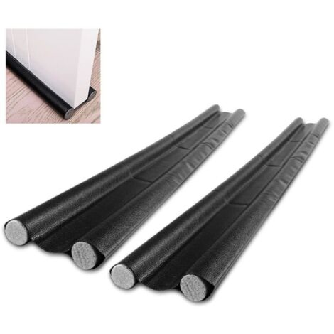 2 pièces Boudin de Porte Double Isolant 96 cm, Bas de Porte Asolation Anti Froid Lavable et Durable Anti Bruit Insect, Boudin Porte Noir Bâton en Mousse Inséré Découpable Gris