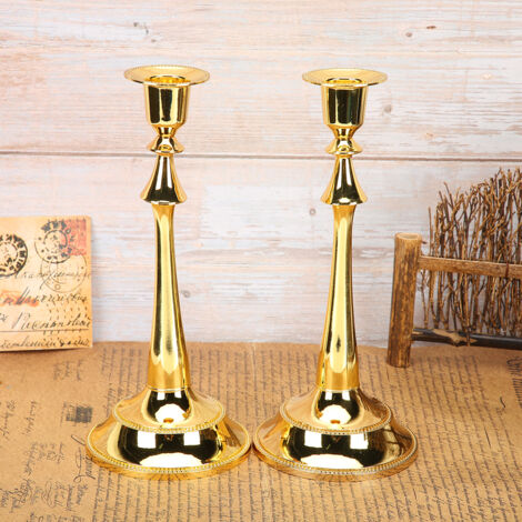 2 Pièces Bougeoirs Contemporains à Bras Unique, Décorations Dorées pour Événements et Décoration de Table
