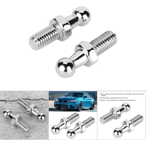 2 Pièces Boulon à Tige Sphérique en Alliage d'Aluminium CNC pour Amortisseur à Gaz, Embout Sphérique Capot (M8)