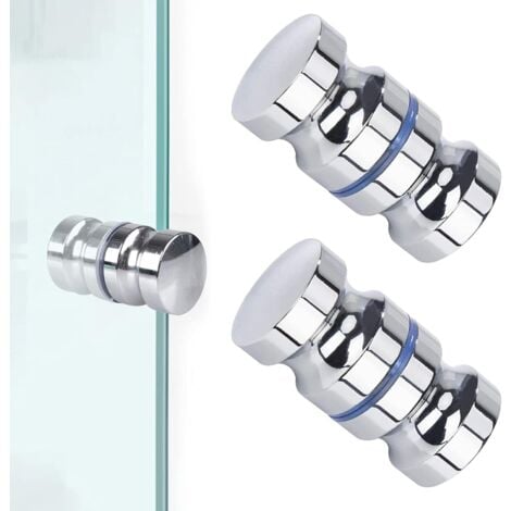 2 Pièces Bouton De Porte De Douche,Porte De Douche Ronde Bouton De Porte Inox Boutons De Douche Bouton De Porte De Douche Poignées De Porte Pour Salle De Bain Porte En Verre Porte Coulissante-DPZO