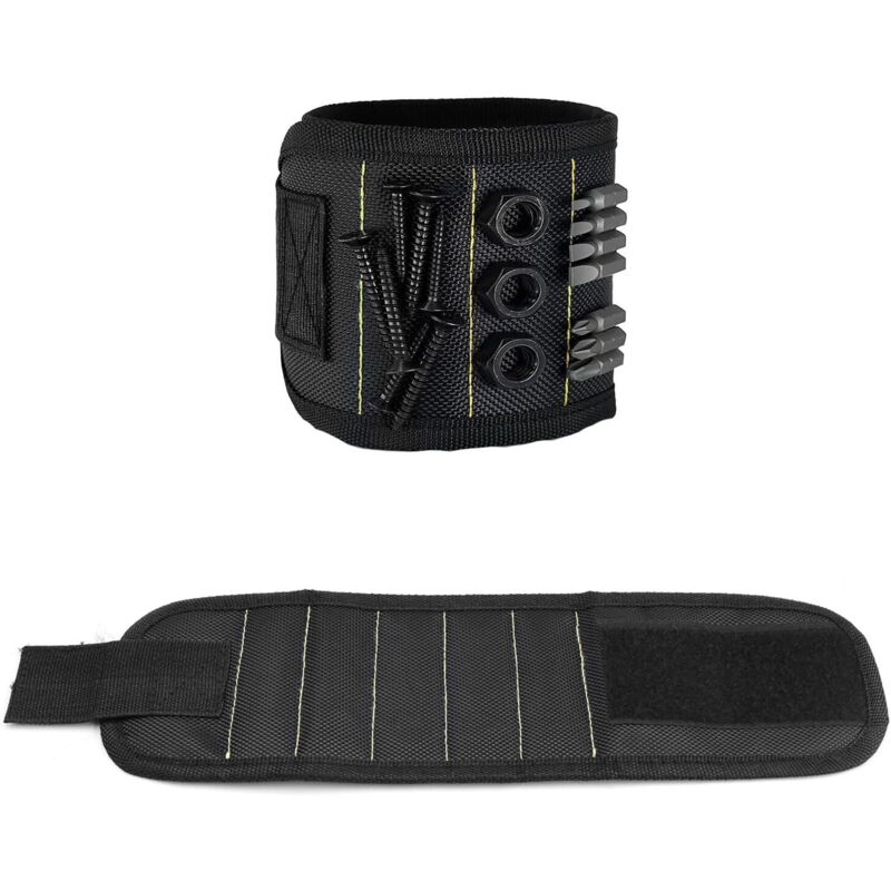 2 Pièces Bracelet Magnetique Homme, Bracelet Magnétique, avec 15 Aimants Puissants, Bracelet Magnétique Réglable est un Gadget D'artisan Approprié