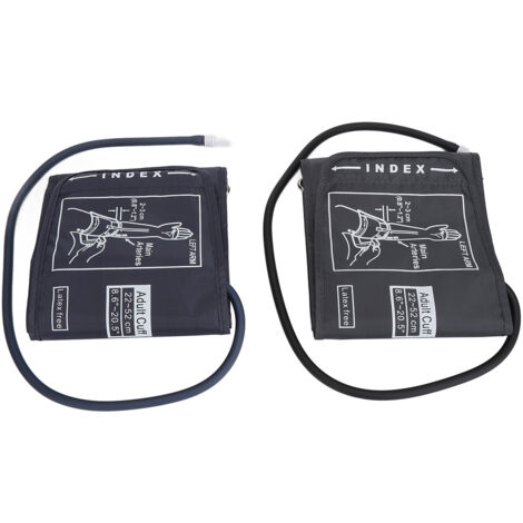 2 pièces Brassard de Tension Artérielle Grand Modèle, Sangle Ajustable avec Boucle en D pour Bras 22-52cm, Noir et Bleu Foncé