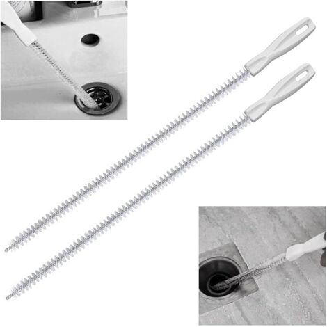 2 Pièces Brosse de Débouchage de Canalisation, 45cm Brosse Nettoyant Canalisation, Brosse de Nettoyage de Drain D'égout, Outils de Nettoyage pour Débouche Canalisation, pour Salle de Bain et Cuisine