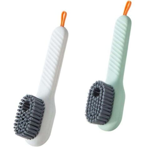 2 pièces Brosse de Nettoyage à Poils Doux, Brosse à Récurer pour Chaussures, Brosse de Lavage de Chaussures avec Distributeur de Savon, pour vêtements, Chaussures, carrelage, Cuisine
